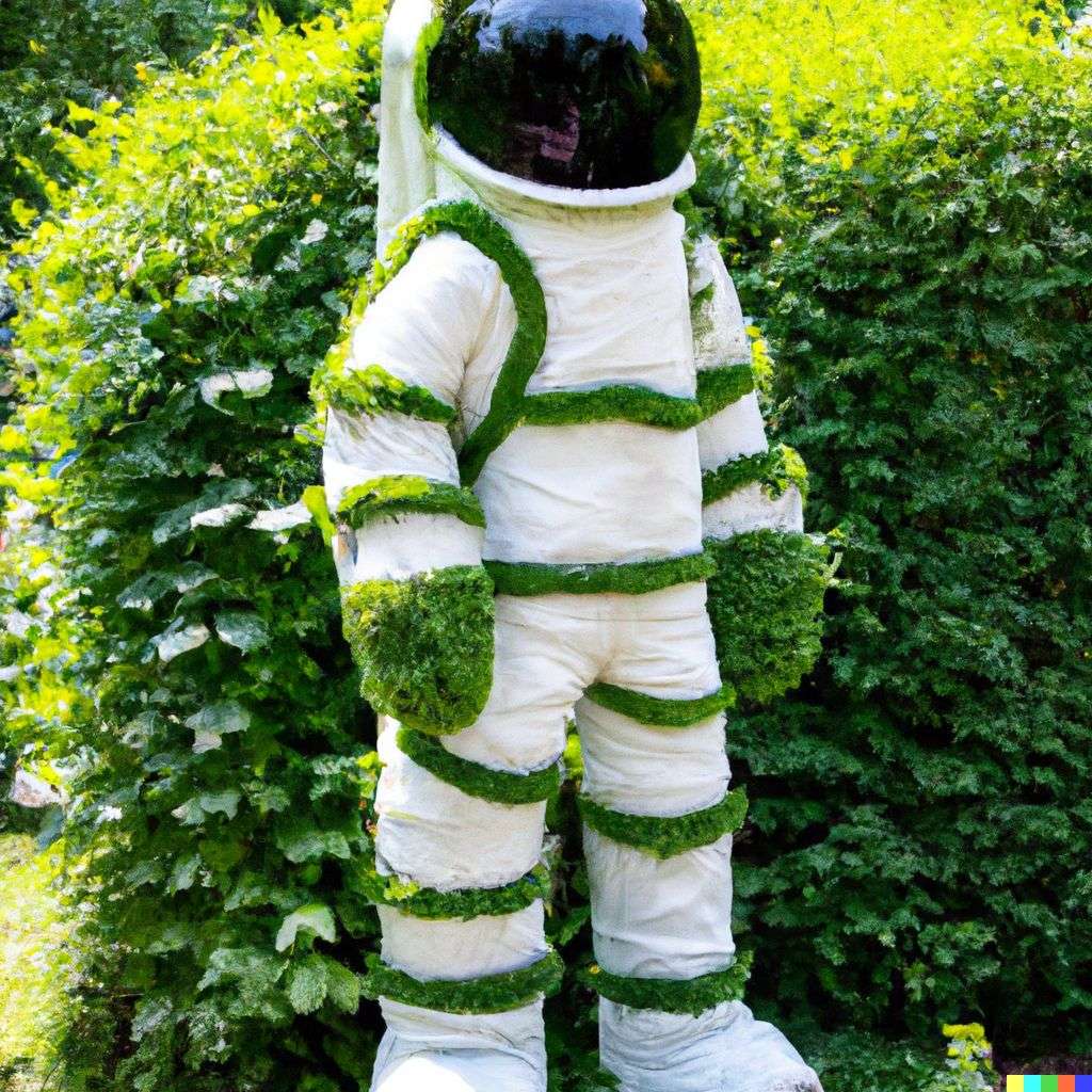topiary in the shape of an astronaut